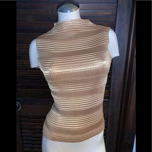 Gorgeous gold sleeveless blouse, S, EK Designs